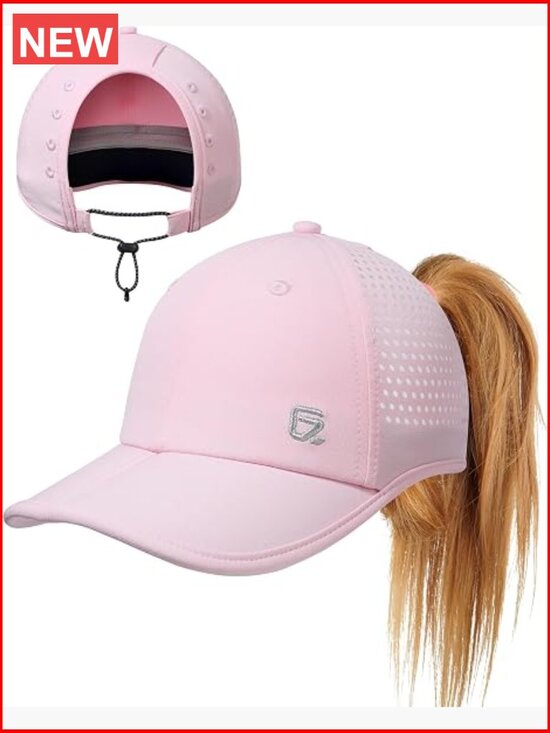 Ponytail Running Hat with Large Hole - Foldable Breathable Performance Baseball main image 5
